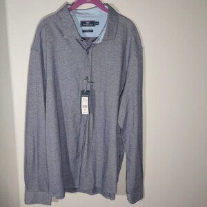 Vineyard Vines Men's Geneva Knit Woven Deep Heather Bay (Blue/Grey) Size XXL NWT